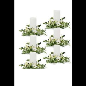Melrose 6-pack Mixed Floral Candle Ring w/Assorted Greenery